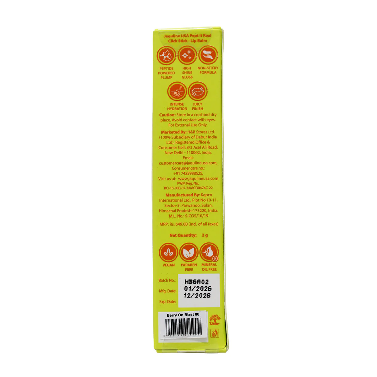 Jaquline USA Pept It Real Click Stick (2g) Berry On Blast 06 - Image 8