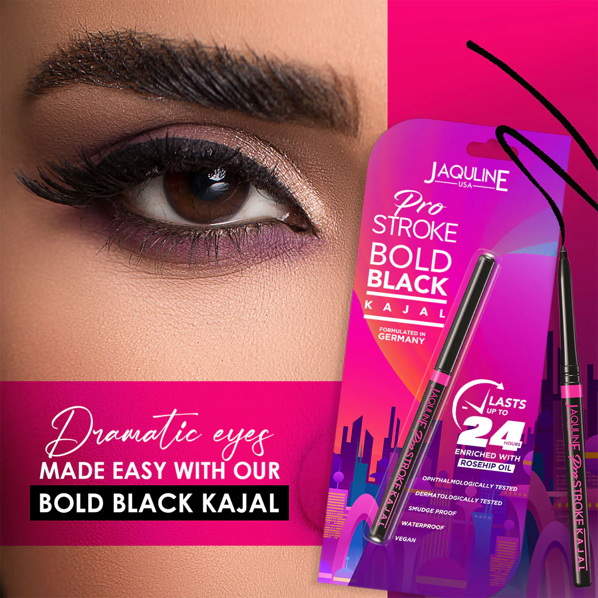 Jaquline USA Pro Stroke 24hr Black Kajal Pack of 2 - Image 2