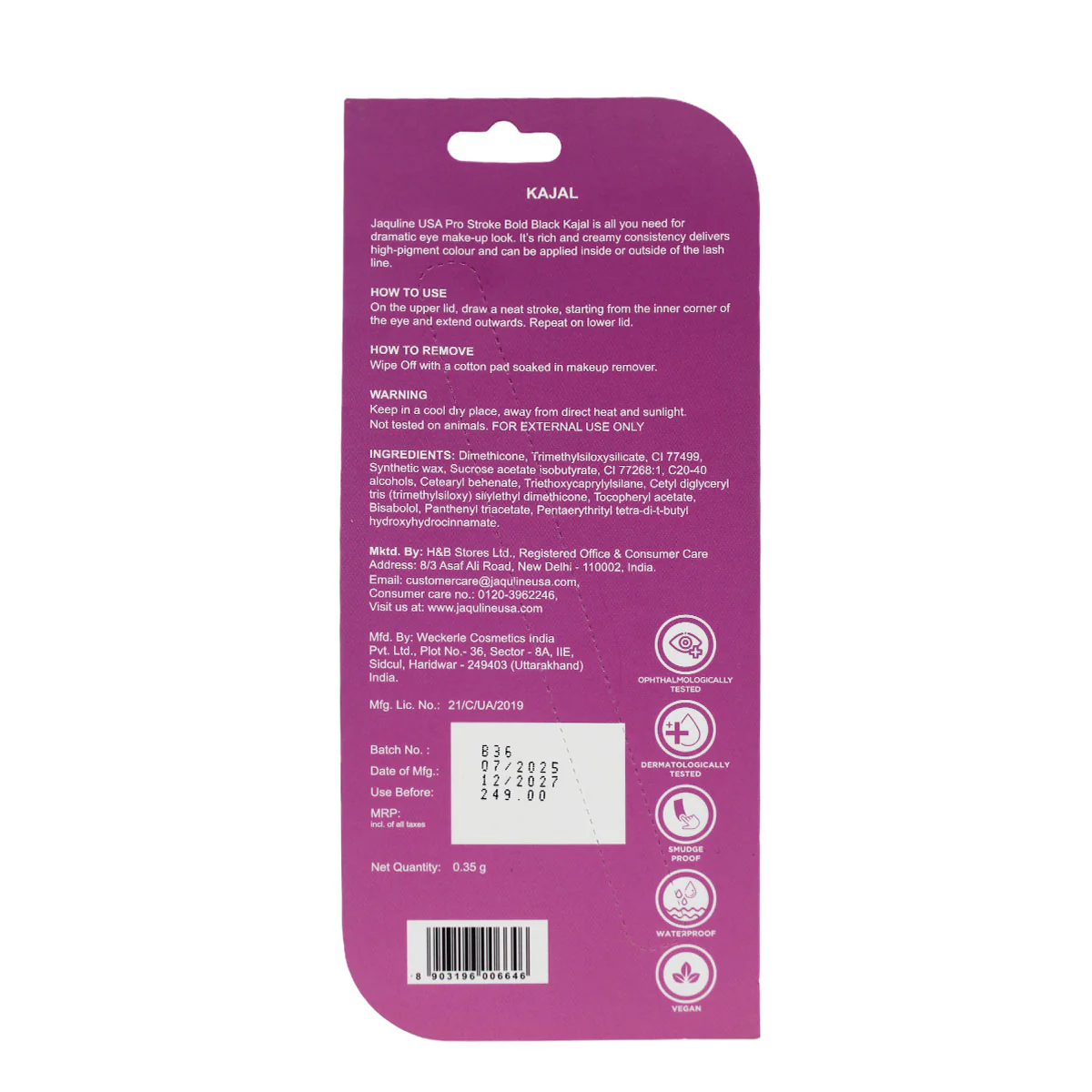 Jaquline USA Pro Stroke 24hr Black Kajal Pack of 2 - Image 8